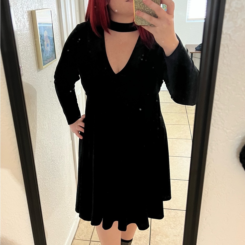 Torrid Velvet Black Choker Dress